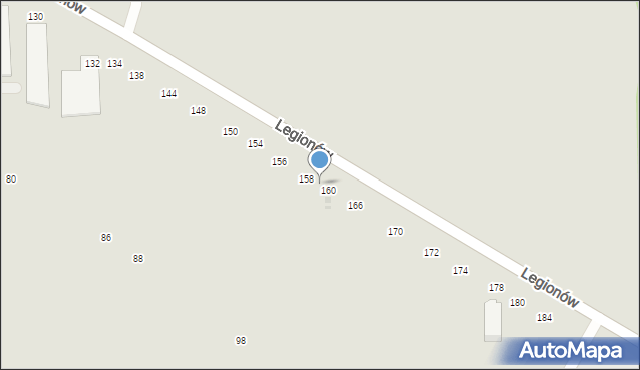 Częstochowa, Legionów, 158A, mapa Częstochowy