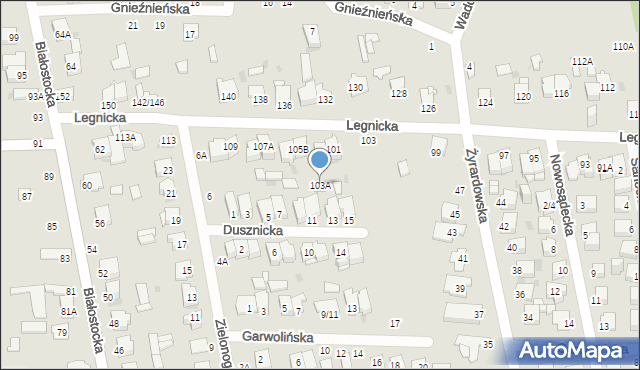 Częstochowa, Legnicka, 103A, mapa Częstochowy