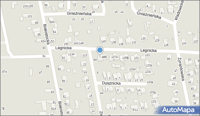 Częstochowa, Legnicka, 111, mapa Częstochowy