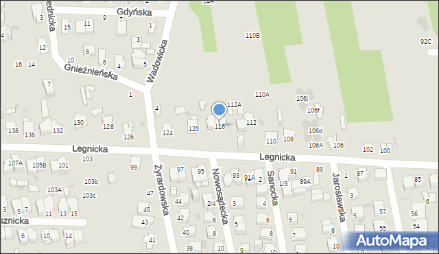 Częstochowa, Legnicka, 116, mapa Częstochowy