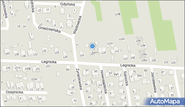 Częstochowa, Legnicka, 120, mapa Częstochowy