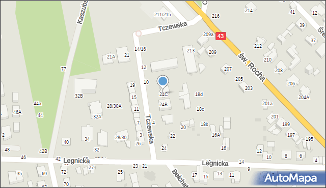 Częstochowa, Legnicka, 24C, mapa Częstochowy