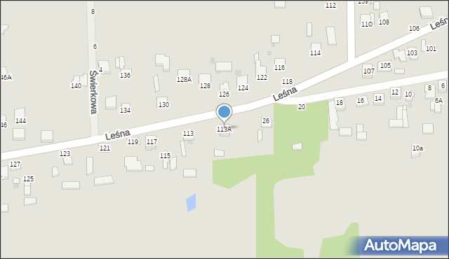 Częstochowa, Leśna, 113A, mapa Częstochowy