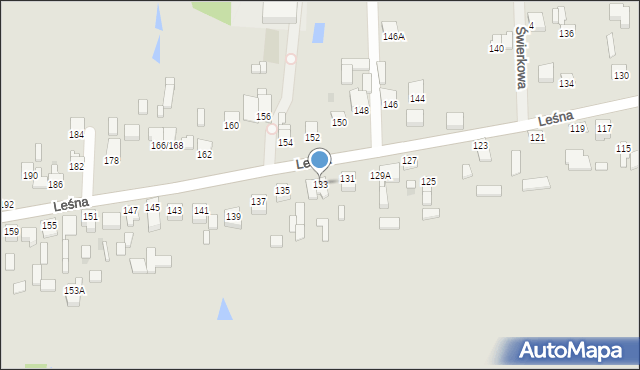 Częstochowa, Leśna, 133, mapa Częstochowy