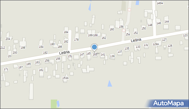 Częstochowa, Leśna, 143, mapa Częstochowy