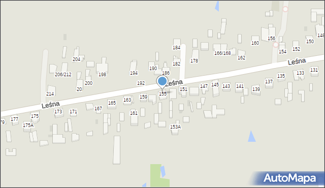 Częstochowa, Leśna, 155, mapa Częstochowy