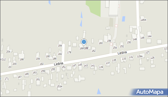 Częstochowa, Leśna, 166/168, mapa Częstochowy