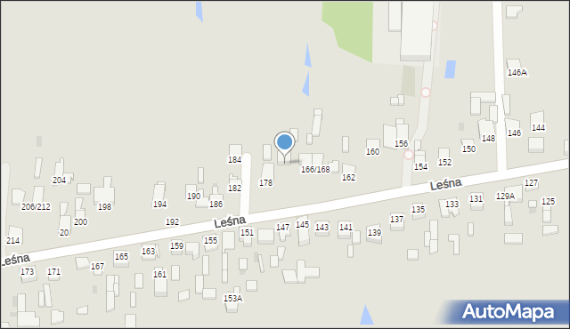 Częstochowa, Leśna, 174/176, mapa Częstochowy