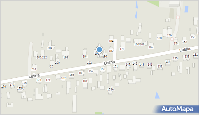 Częstochowa, Leśna, 188, mapa Częstochowy