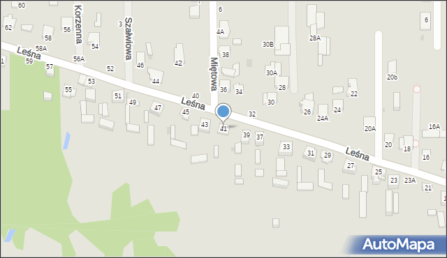 Częstochowa, Leśna, 41, mapa Częstochowy