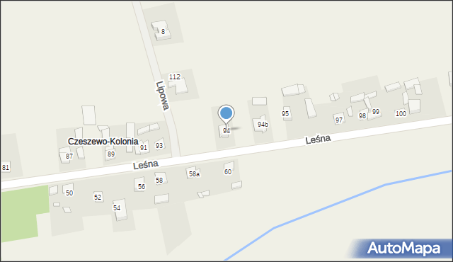 Czeszewo, Leśna, 94, mapa Czeszewo