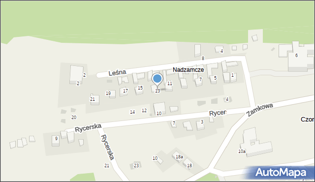 Czorsztyn, Leśna, 13, mapa Czorsztyn