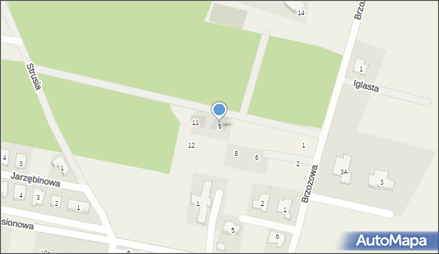 Dąbcze, Leśna Osada, 9, mapa Dąbcze