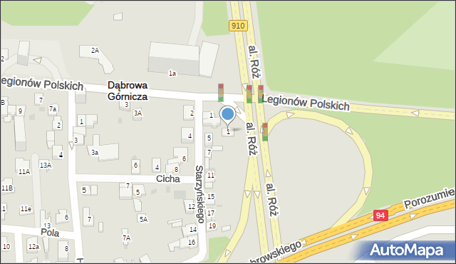 Dąbrowa Górnicza, Legionów Polskich, 1, mapa Dąbrowa Górnicza