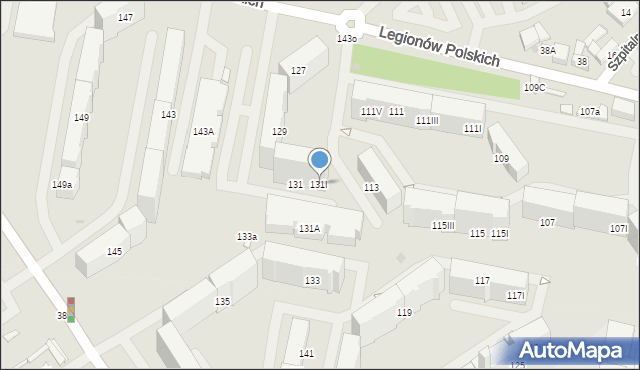 Dąbrowa Górnicza, Legionów Polskich, 131I, mapa Dąbrowa Górnicza
