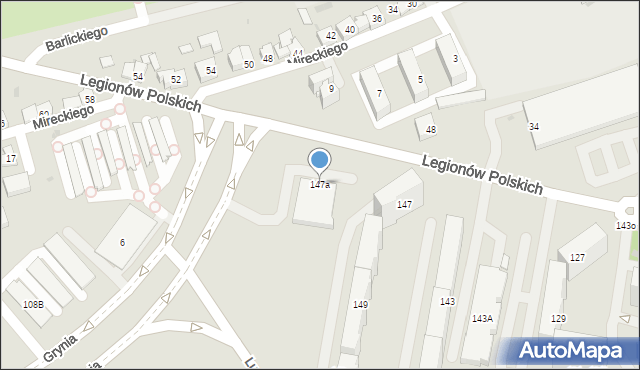 Dąbrowa Górnicza, Legionów Polskich, 147a, mapa Dąbrowa Górnicza