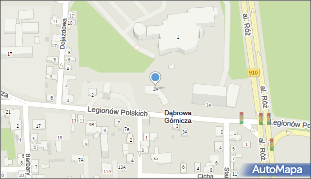 Dąbrowa Górnicza, Legionów Polskich, 2A, mapa Dąbrowa Górnicza