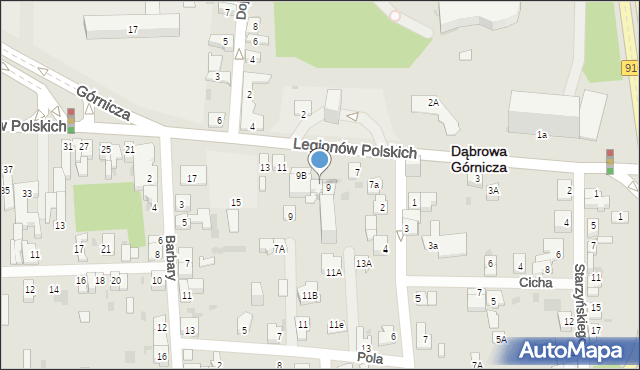 Dąbrowa Górnicza, Legionów Polskich, 9a, mapa Dąbrowa Górnicza