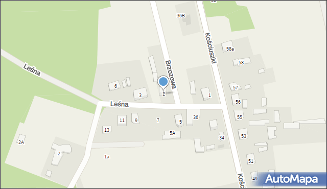 Dąbrówka, Leśna, 2, mapa Dąbrówka