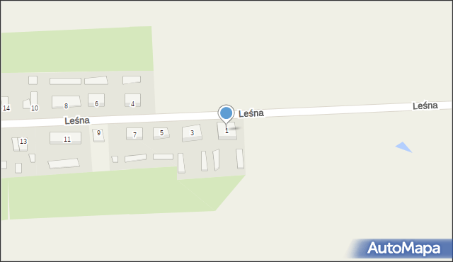 Dąbrówka, Leśna, 1, mapa Dąbrówka