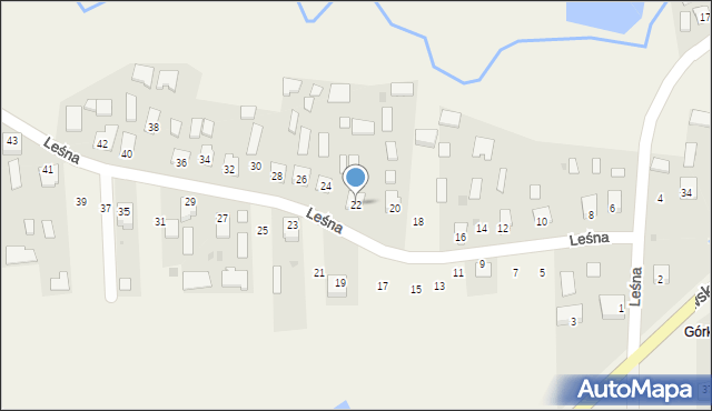 Dachnów, Leśna, 22, mapa Dachnów