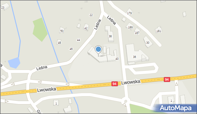 Dębica, Leśna, 40, mapa Dębicy