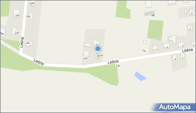 Dłutów, Leśna, 9, mapa Dłutów