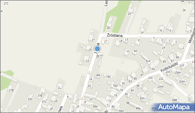 Dobieszowice, Leśna, 16, mapa Dobieszowice