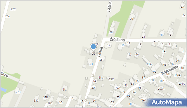 Dobieszowice, Leśna, 25, mapa Dobieszowice