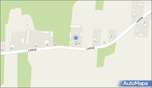 Dobieszyn, Leśna, 14, mapa Dobieszyn