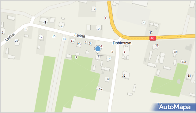 Dobieszyn, Leśna, 3, mapa Dobieszyn