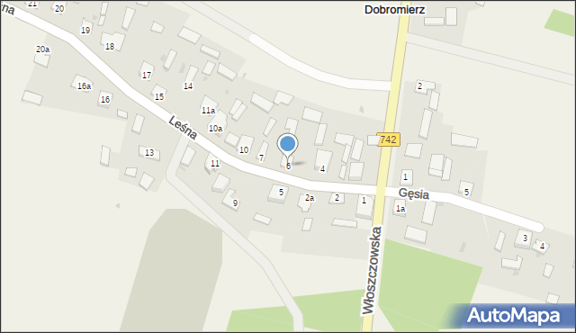 Dobromierz, Leśna, 6, mapa Dobromierz