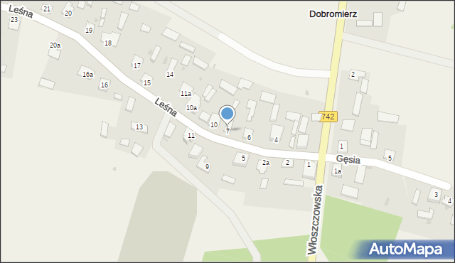 Dobromierz, Leśna, 7, mapa Dobromierz