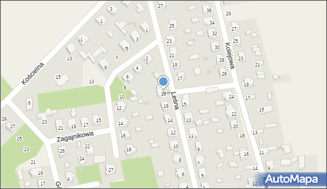 Domaniewice, Leśna, 18, mapa Domaniewice