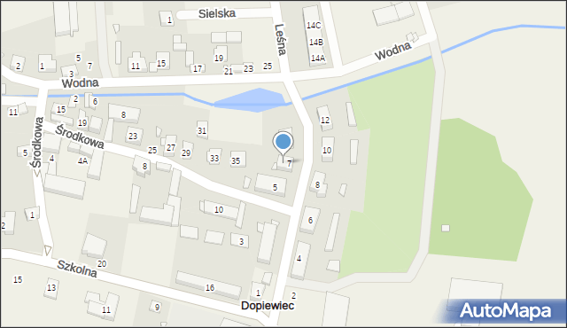 Dopiewiec, Leśna, 9, mapa Dopiewiec