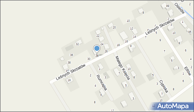 Dopiewiec, Leśnych Skrzatów, 28, mapa Dopiewiec