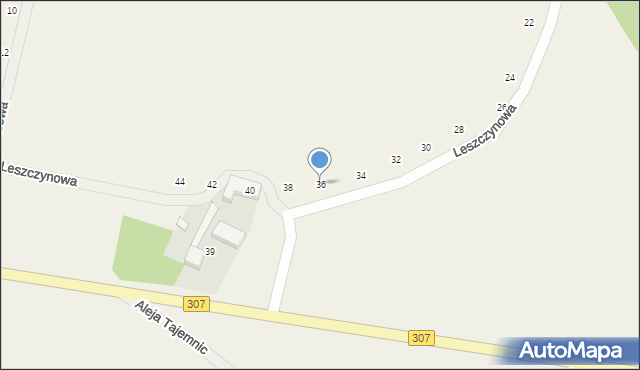 Drwęsa, Leszczynowa, 36, mapa Drwęsa