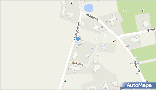 Drwęsa, Leszczynowa, 5, mapa Drwęsa