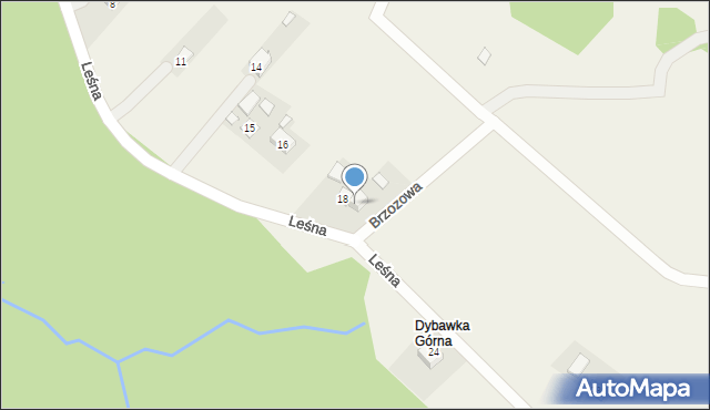 Dybawka, Leśna, 19, mapa Dybawka