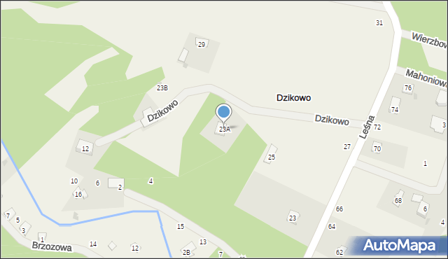 Dzikowo, Leśna, 23A, mapa Dzikowo