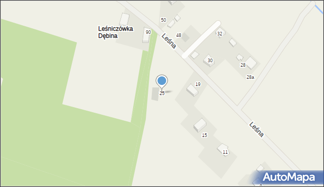 Dziuplina, Leśna, 25, mapa Dziuplina