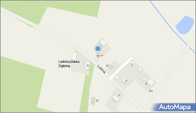 Dziuplina, Leśna, 50, mapa Dziuplina