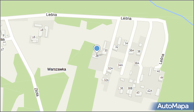 Dziurów, Leśna, 28, mapa Dziurów