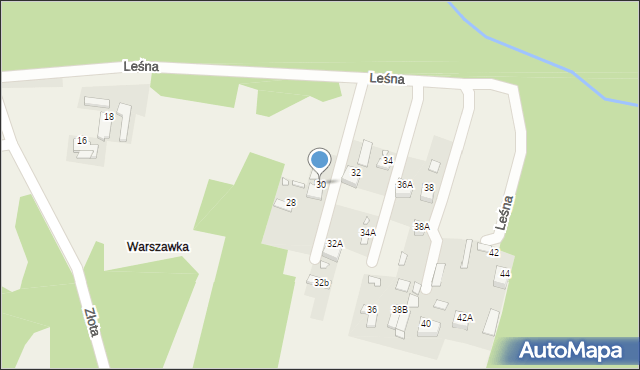 Dziurów, Leśna, 30, mapa Dziurów