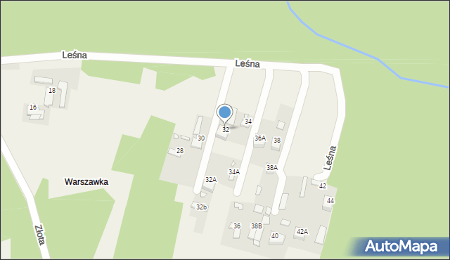 Dziurów, Leśna, 32, mapa Dziurów