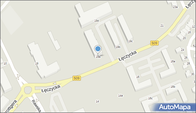 Elbląg, Łęczycka, 19a, mapa Elbląga