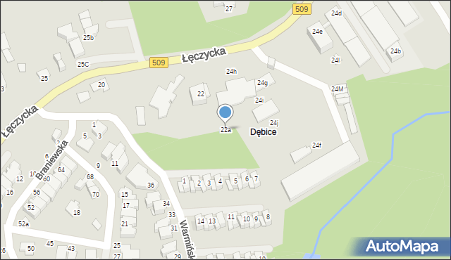 Elbląg, Łęczycka, 22a, mapa Elbląga