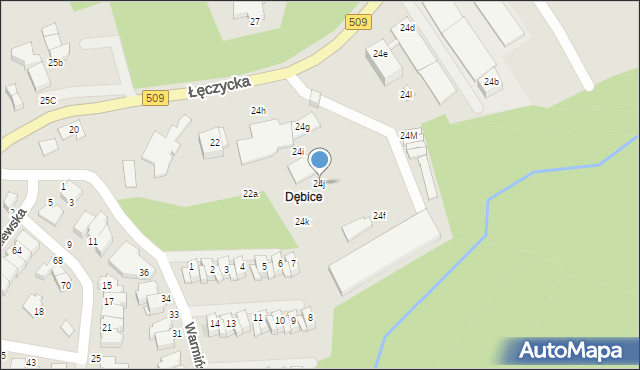 Elbląg, Łęczycka, 24j, mapa Elbląga