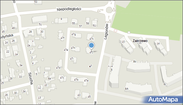 Elbląg, Legionów, 47j, mapa Elbląga