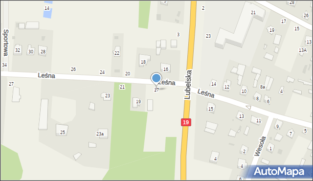 Firlej, Leśna, 17, mapa Firlej